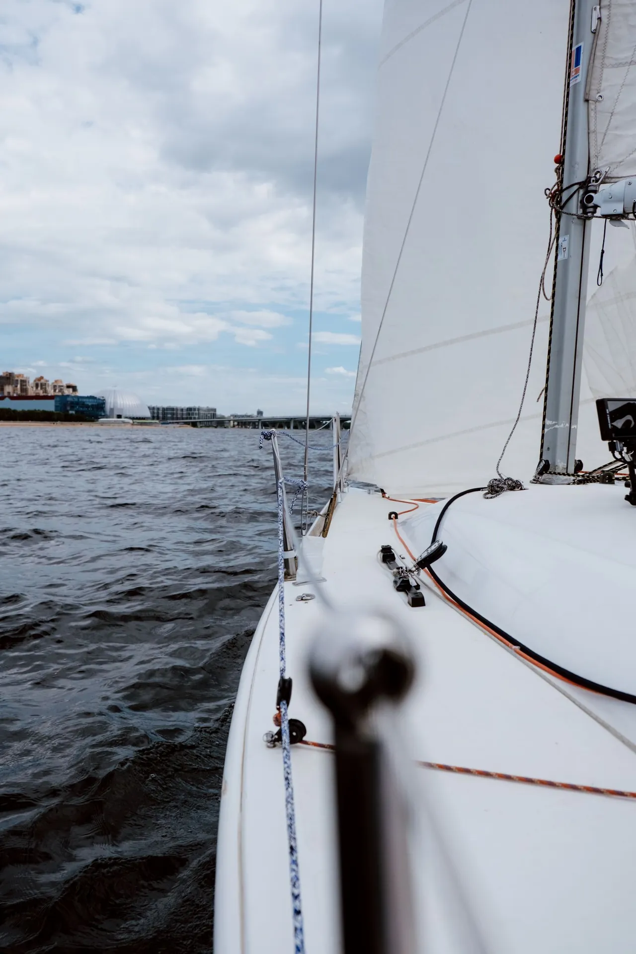 Sailboat under sail on Buzzards Bay